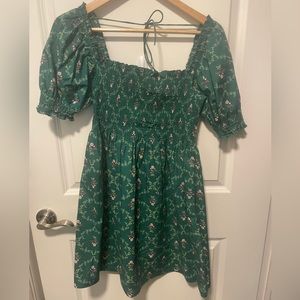 Hill House Home Athena Nap Dress in Green Trellis
